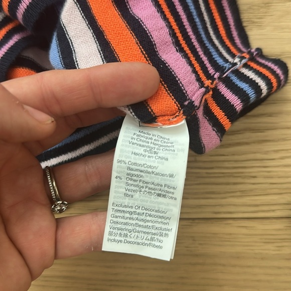 Crewcuts Striped Ruffle Cardigan navy multi 12 Girls - Picture 3 of 4